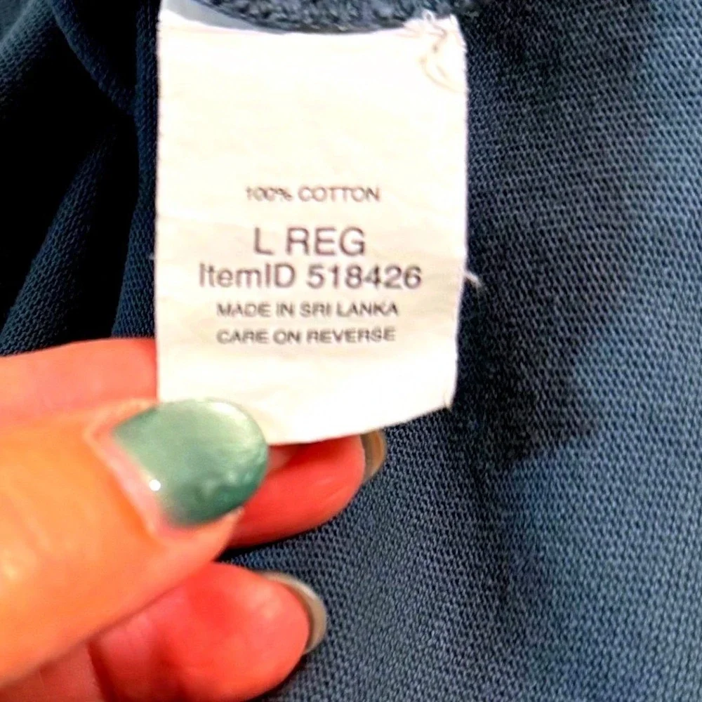Vintage L.L. Bean Faded SteelBlue Rugged Apparel Graphic LongSleeve Tee Mens L